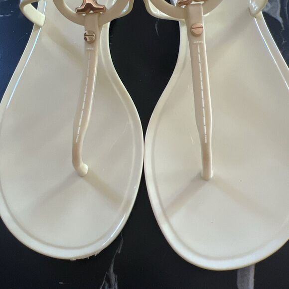 Tory Burch Mini Miller Flat Jelly Thong Sandals US Size 9 Color Ivory - Picture 3 of 10